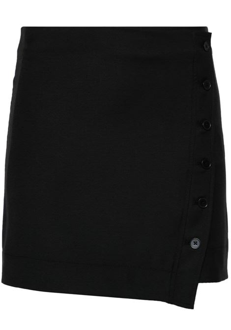 Black button-up wrap miniskirt - women LOULOU STUDIO | MAHAZBLK